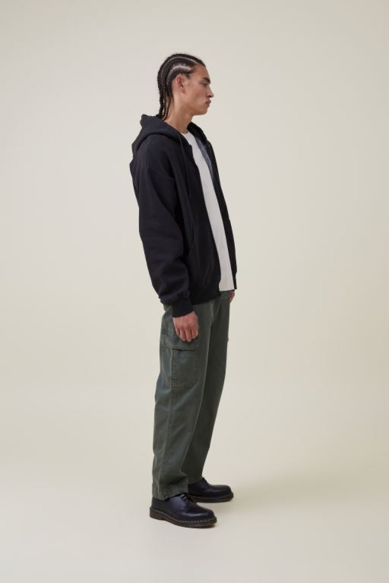 Jerséis Cotton On Oversized Zip Up Hoodie Hombre Negras | OxIuiAqbtwD