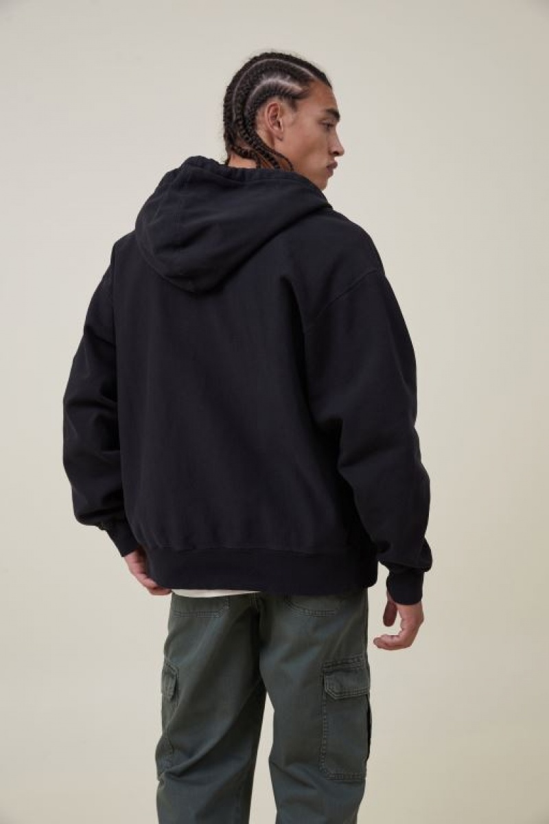 Jerséis Cotton On Oversized Zip Up Hoodie Hombre Negras | OxIuiAqbtwD