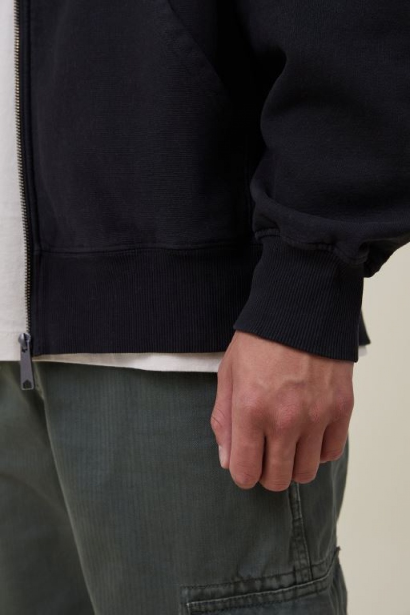 Jerséis Cotton On Oversized Zip Up Hoodie Hombre Negras | OxIuiAqbtwD