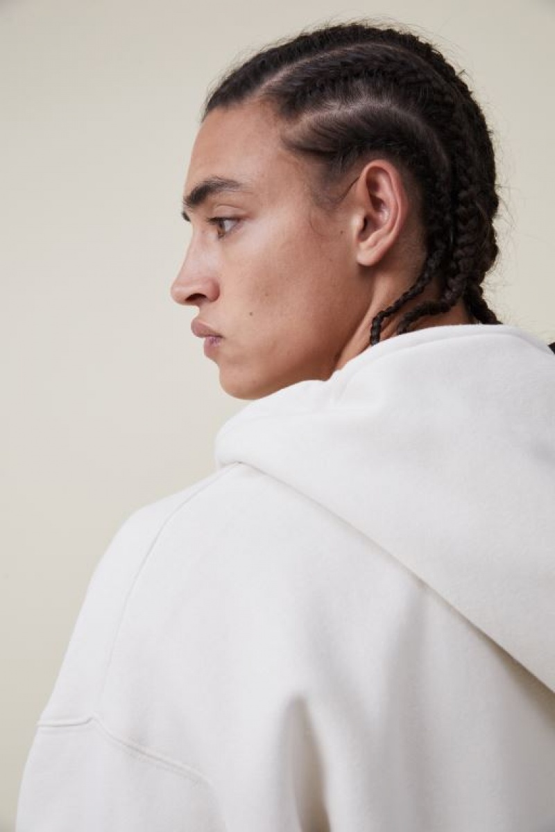 Jerséis Cotton On Oversized Zip Up Hoodie Hombre Ecru | uHaJ3WjI4lv