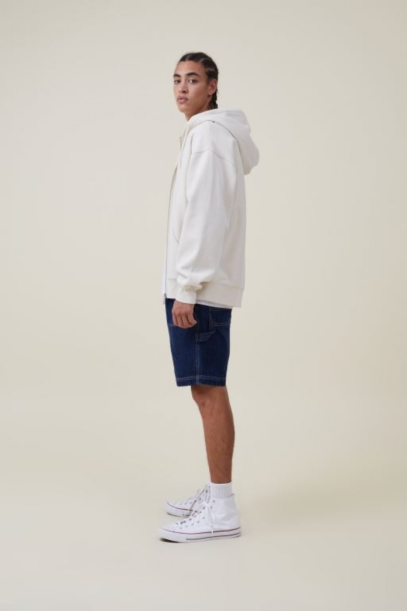 Jerséis Cotton On Oversized Zip Up Hoodie Hombre Ecru | uHaJ3WjI4lv