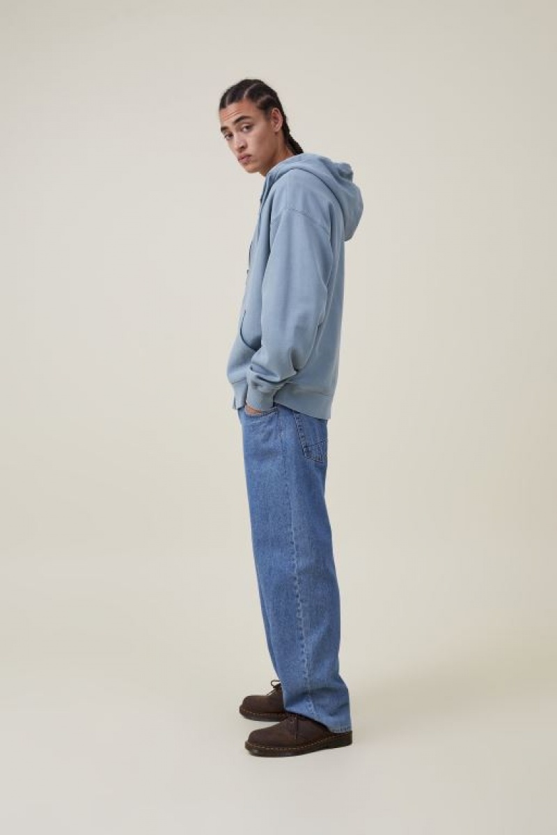 Jerséis Cotton On Oversized Zip Up Hoodie Hombre Turquesa | nLv3SvnbbhO