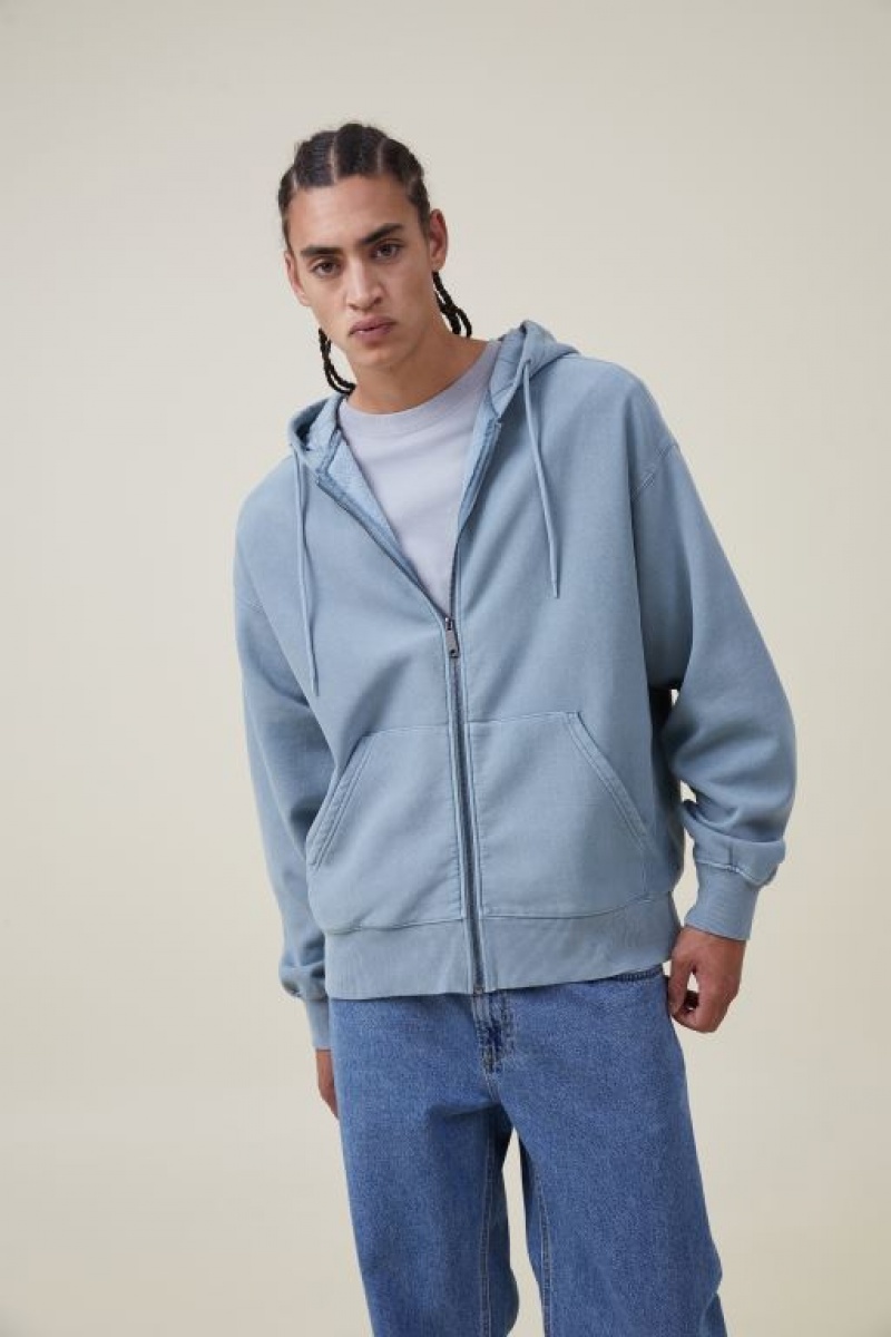 Jerséis Cotton On Oversized Zip Up Hoodie Hombre Turquesa | nLv3SvnbbhO