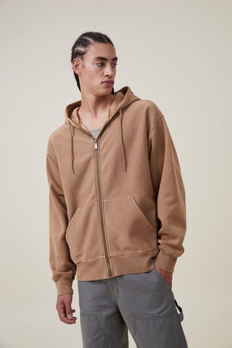 Jerséis Cotton On Oversized Zip Up Hoodie Hombre Burnt | u5EsEPBY2ZW