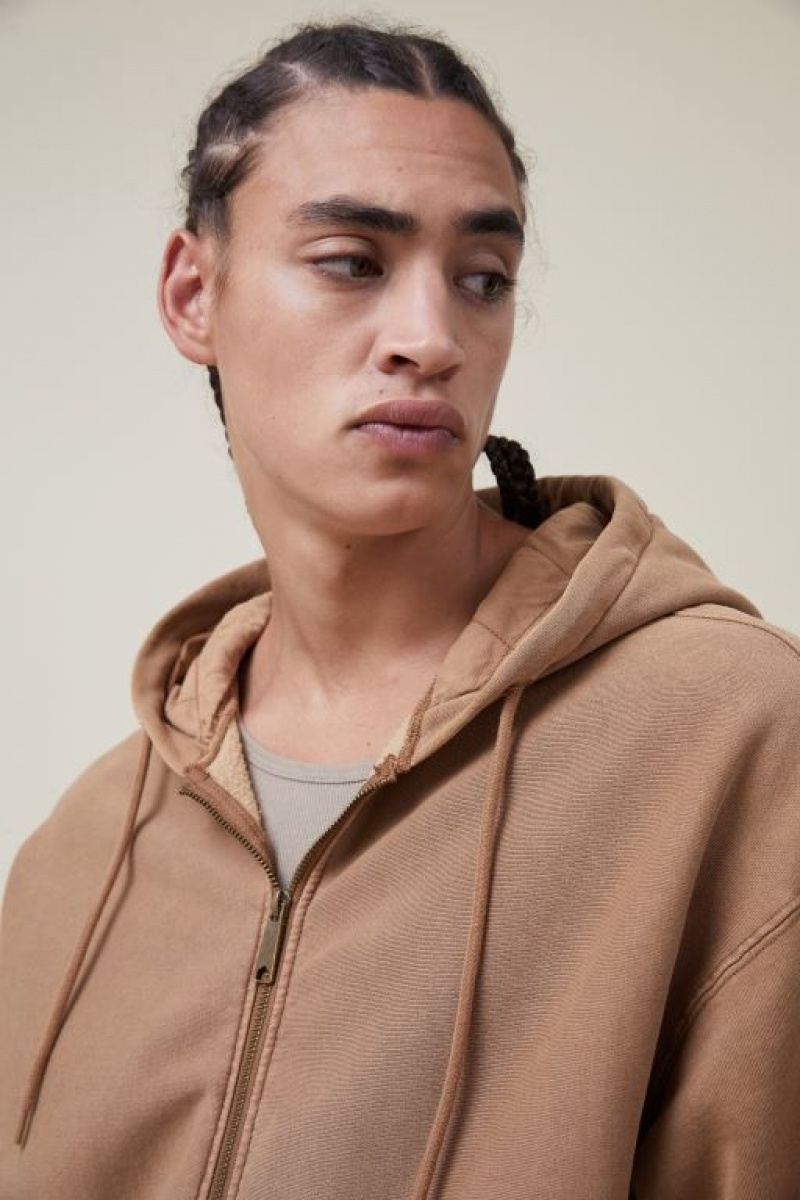 Jerséis Cotton On Oversized Zip Up Hoodie Hombre Burnt | u5EsEPBY2ZW