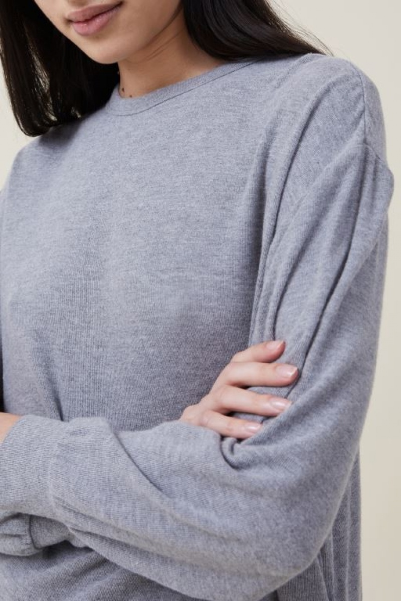 Jerséis Cotton On Super Soft Long Sleeve Crew Mujer Gris | vcjRUwabXph