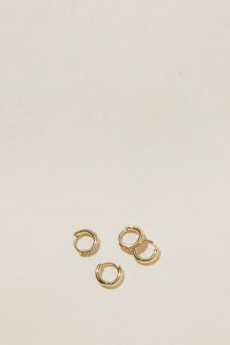 Joyería Cotton On Impermeables 2Pk Small Earring Mujer Doradas | bd2eNCSFJxd
