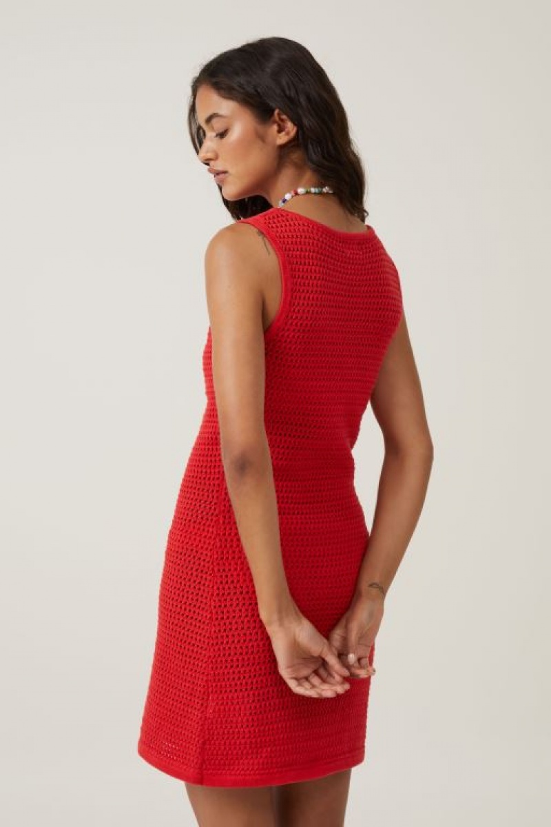 Mini Vestido Cotton On Corby Crochet Mujer Rojas | MTcPYI9sPQD