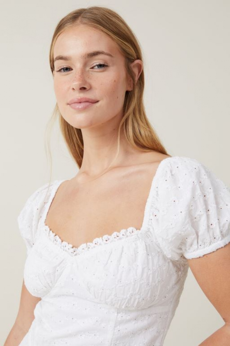 Mini Vestido Cotton On Corset Broderie Mujer Blancas | B7Bqa2NLYpw