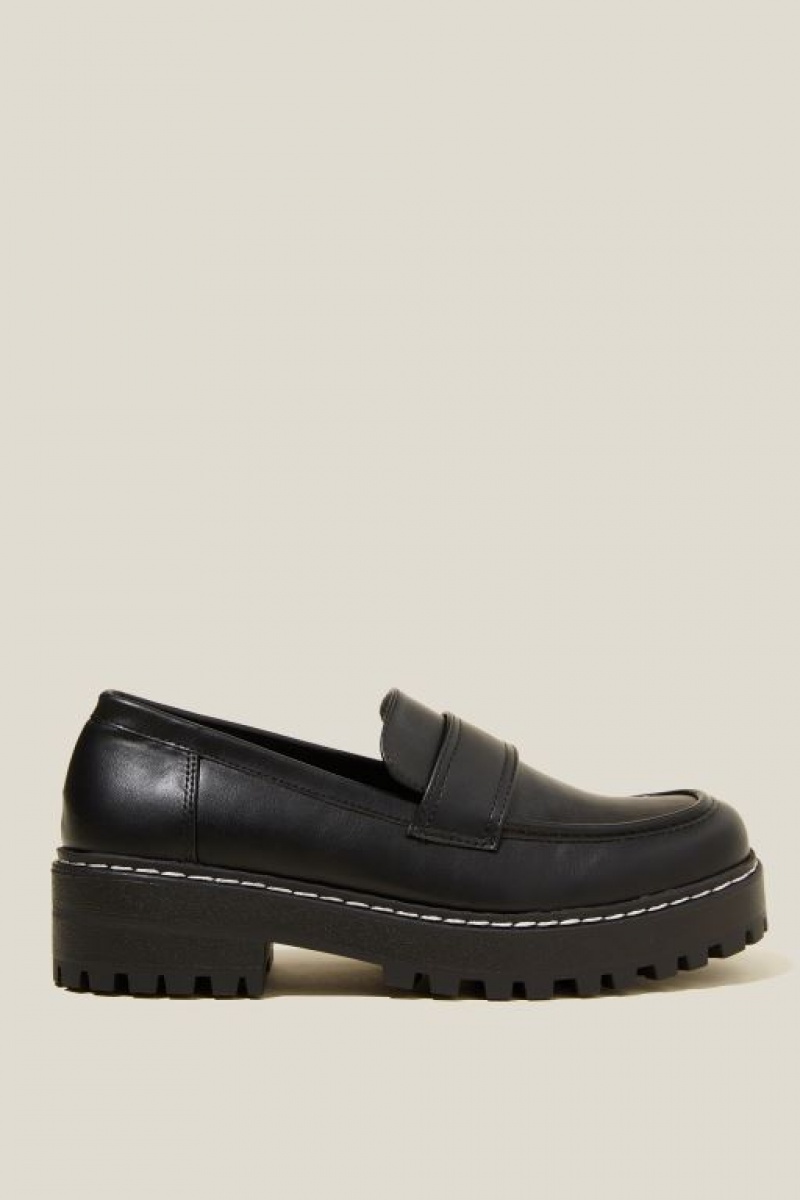 Mocasines Cotton On Lauren Lug Sole Mujer Negras | ImYg9Ipr1n4