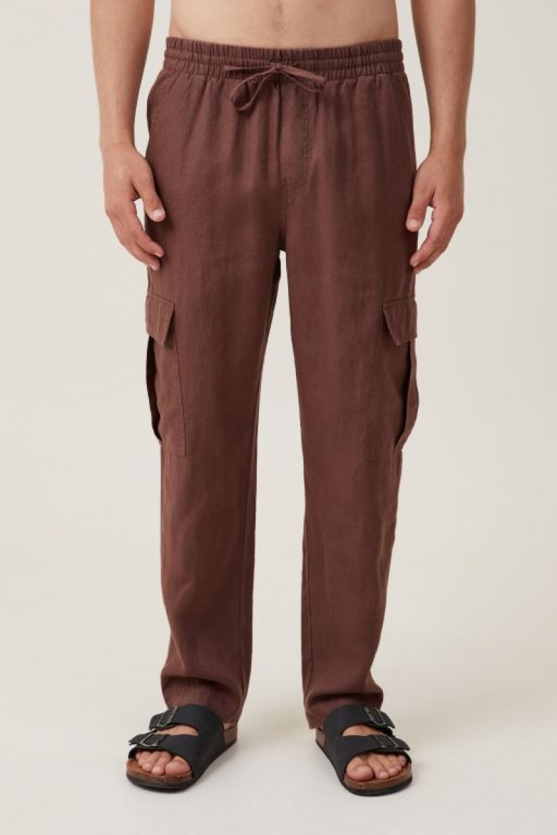 Pantalon Cotton On Cargo Linen Hombre Chocolate | dzUsIyDBHIY