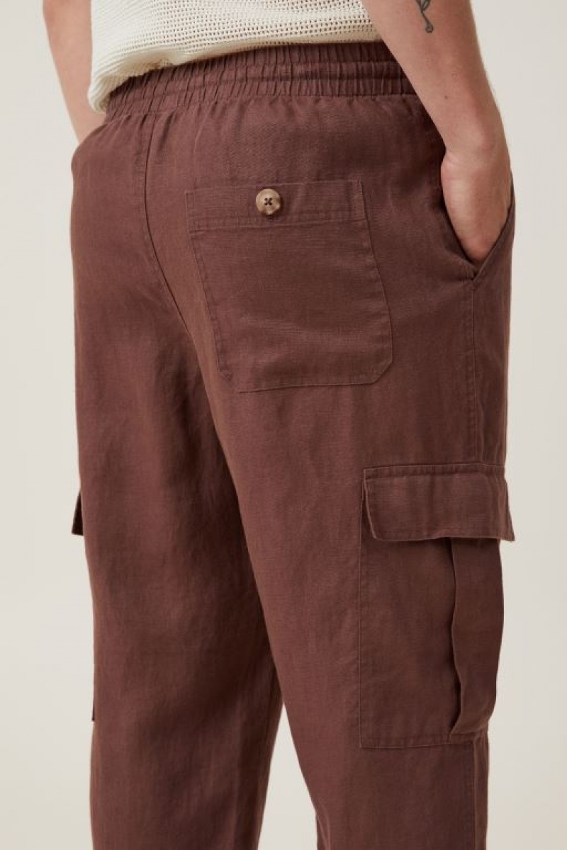 Pantalon Cotton On Cargo Linen Hombre Chocolate | dzUsIyDBHIY