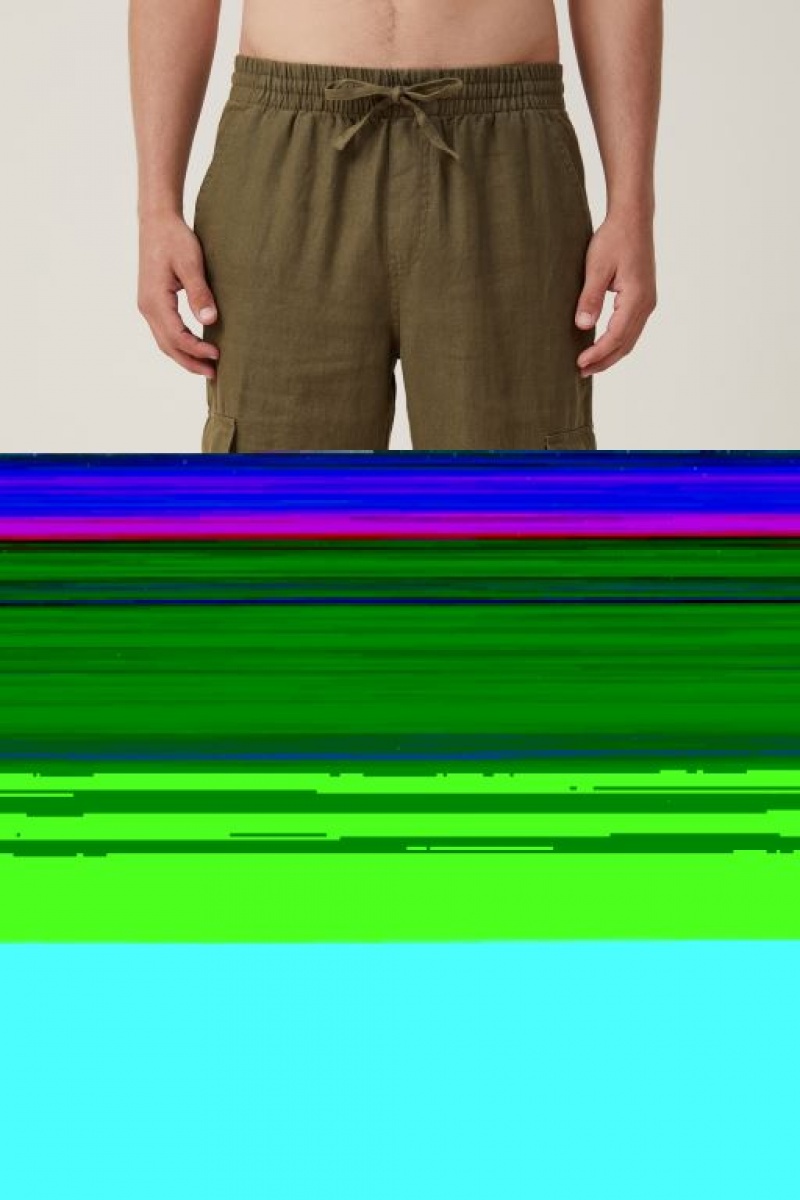 Pantalon Cotton On Cargo Linen Hombre Verde | NMLzqAiKqK0