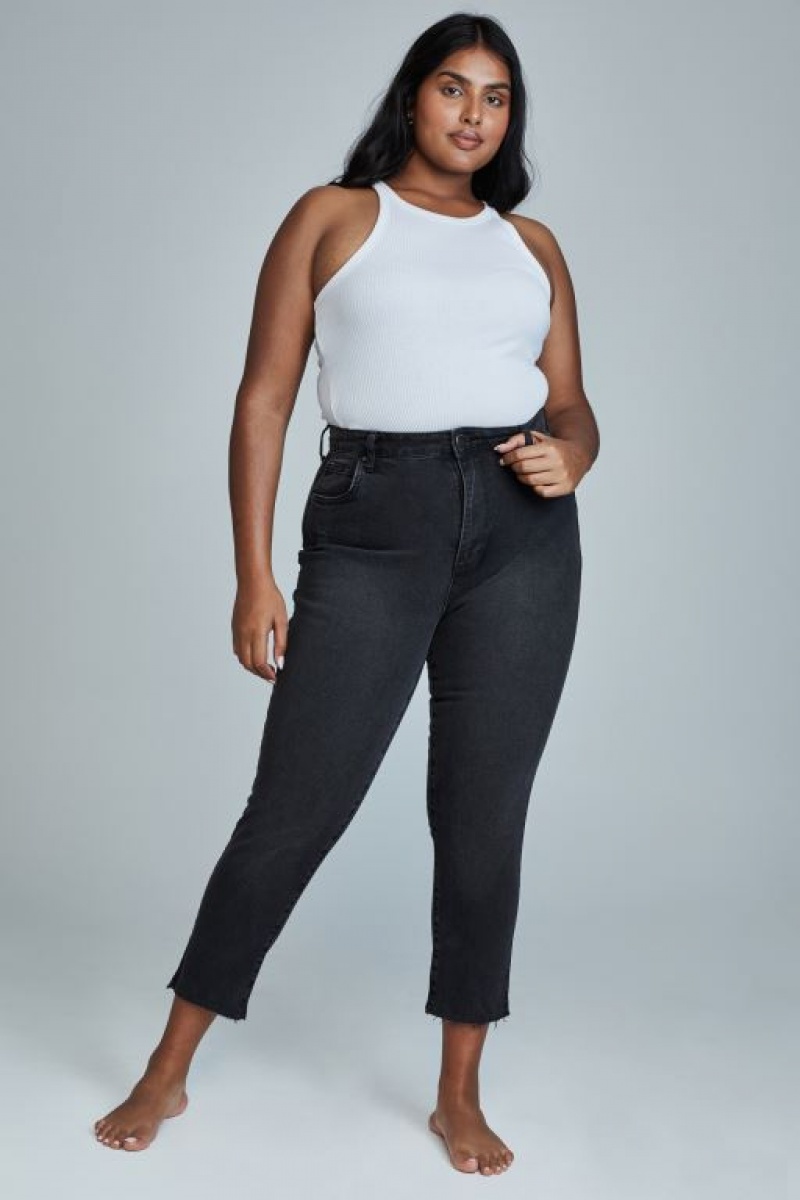 Pantalon Cotton On Curve Taylor Mom Jean Mujer Negras | SzfI3I82DE1