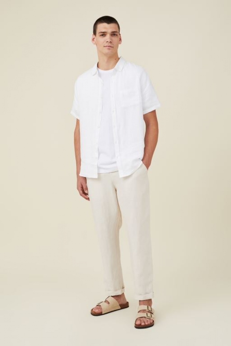 Pantalon Cotton On Linen Hombre Beige | Af4VcoAGcJm
