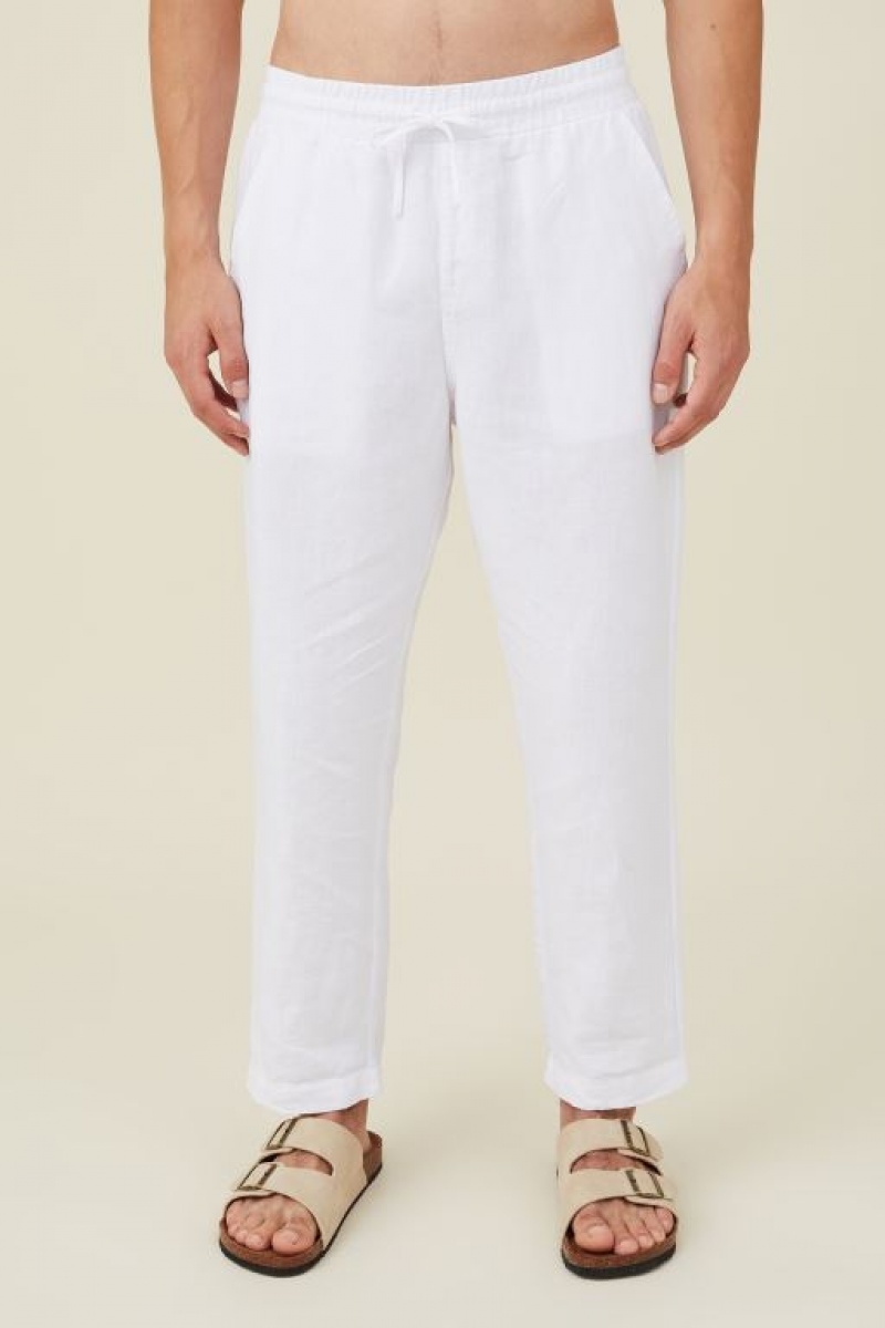 Pantalon Cotton On Linen Hombre Blancas | hdiZFApoUAI