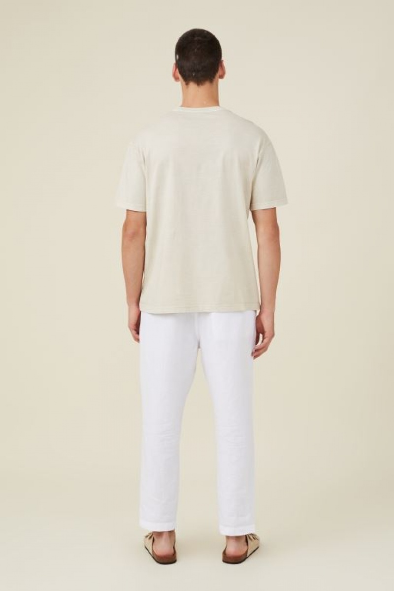 Pantalon Cotton On Linen Hombre Blancas | hdiZFApoUAI