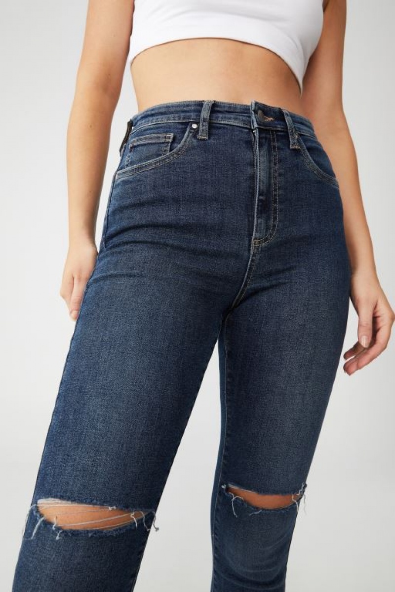 Pantalon Cotton On Luxe Flaco Jean Mujer Azules | suF110PR7FW