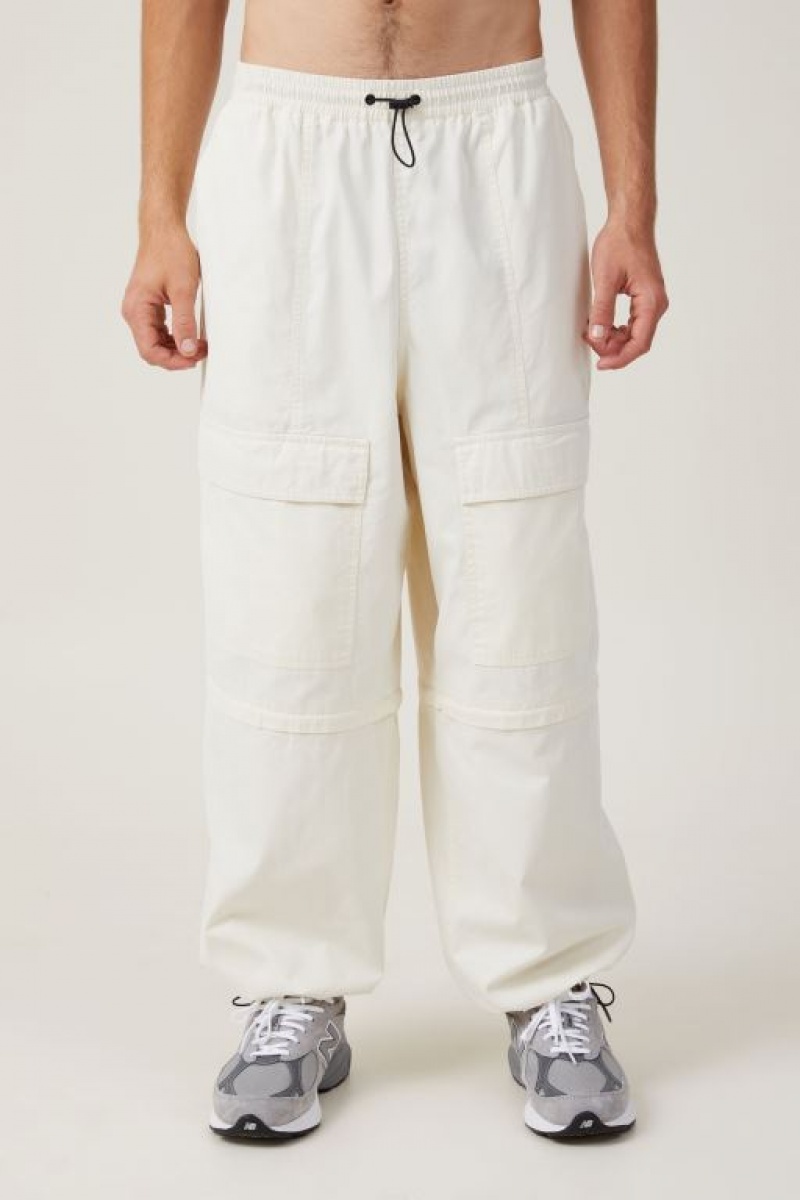 Pantalon Cotton On Parachute Super Baggy Hombre Ecru | DO0Iibq2Cfp