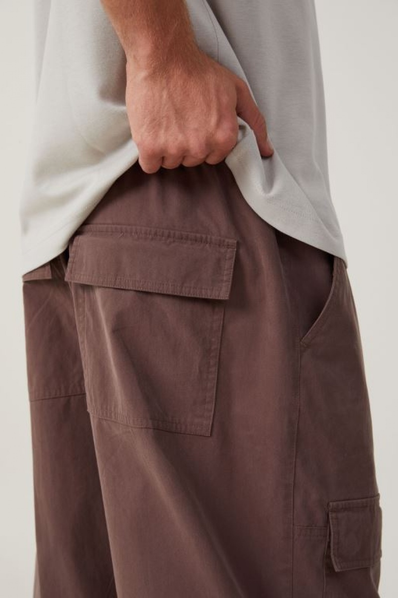 Pantalon Cotton On Parachute Super Baggy Hombre Chocolate | QBEkaOWCyZp