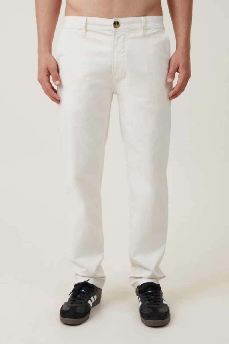 Pantalon Cotton On Tapered Flaco Chino Hombre Ecru | TXO6w8O1UJE