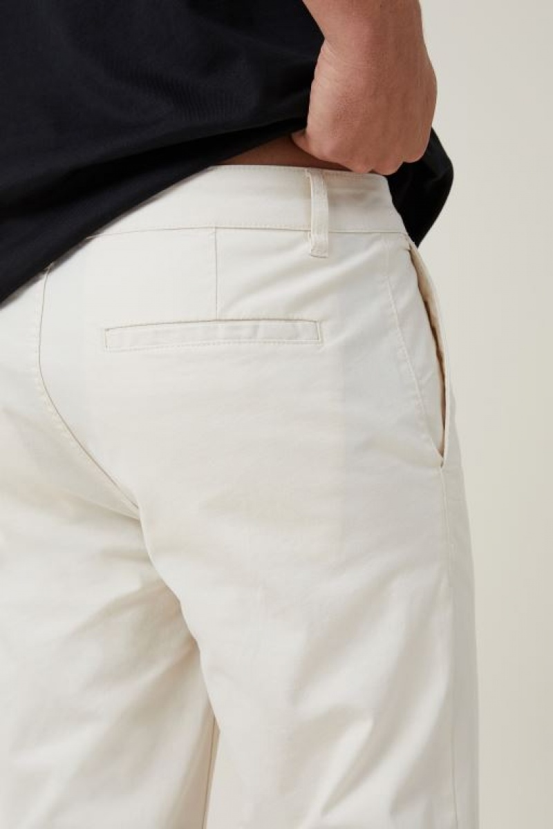 Pantalon Cotton On Tapered Flaco Chino Hombre Ecru | TXO6w8O1UJE