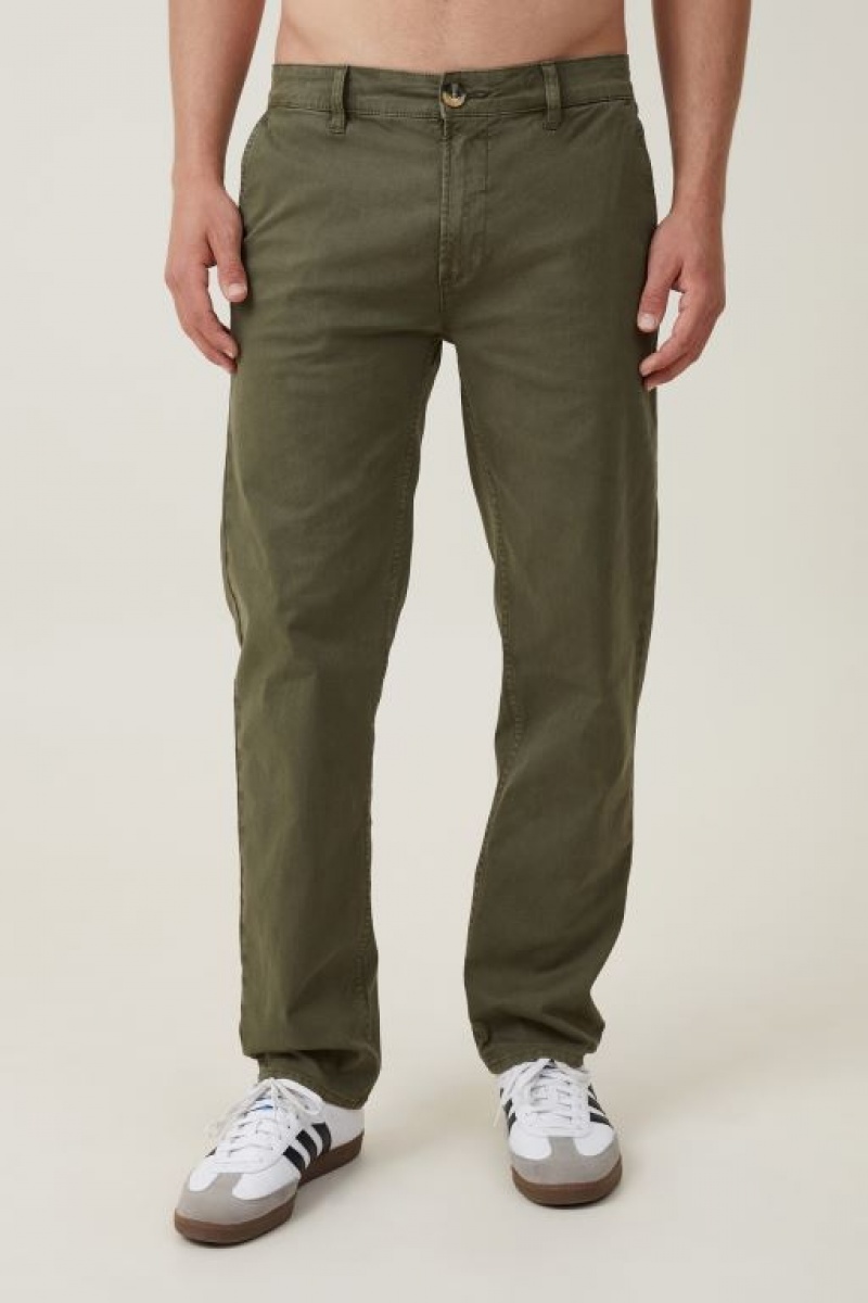 Pantalon Cotton On Tapered Flaco Chino Hombre Verde Oliva | X41JhPhA56T