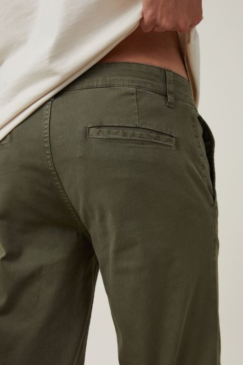 Pantalon Cotton On Tapered Flaco Chino Hombre Verde Oliva | X41JhPhA56T