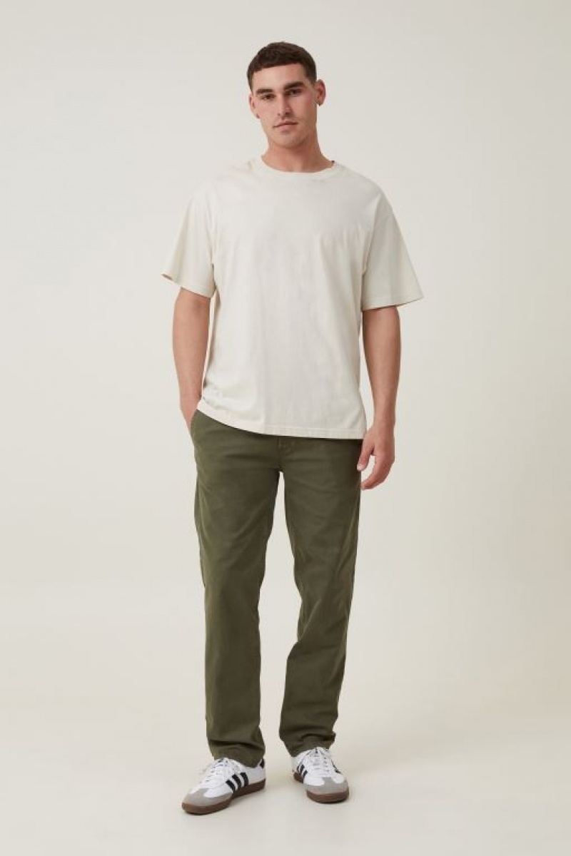Pantalon Cotton On Tapered Flaco Chino Hombre Verde Oliva | X41JhPhA56T