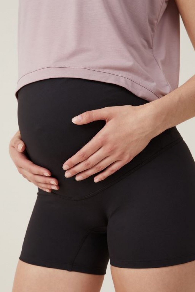 Pantalones Cortos Ciclismo Cotton On Maternity Ultra Soft Yoga Mujer Negras | hQk5aauUG3F