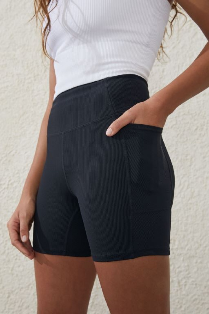 Pantalones Cortos Ciclismo Cotton On Rib Pocket Mujer Negras | q10UM9234pj