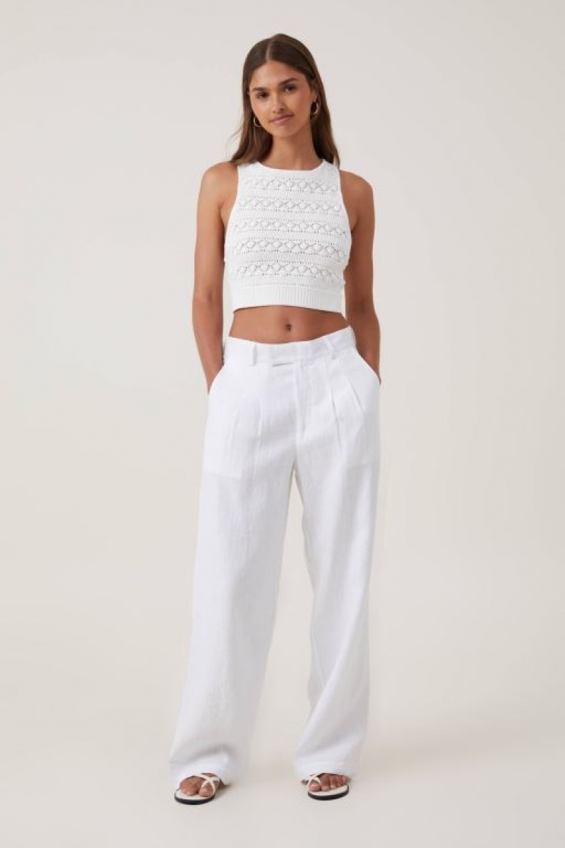 Prendas De Punto Cotton On Criss Cross Back Tank Mujer Blancas | kGeoSLpWt69