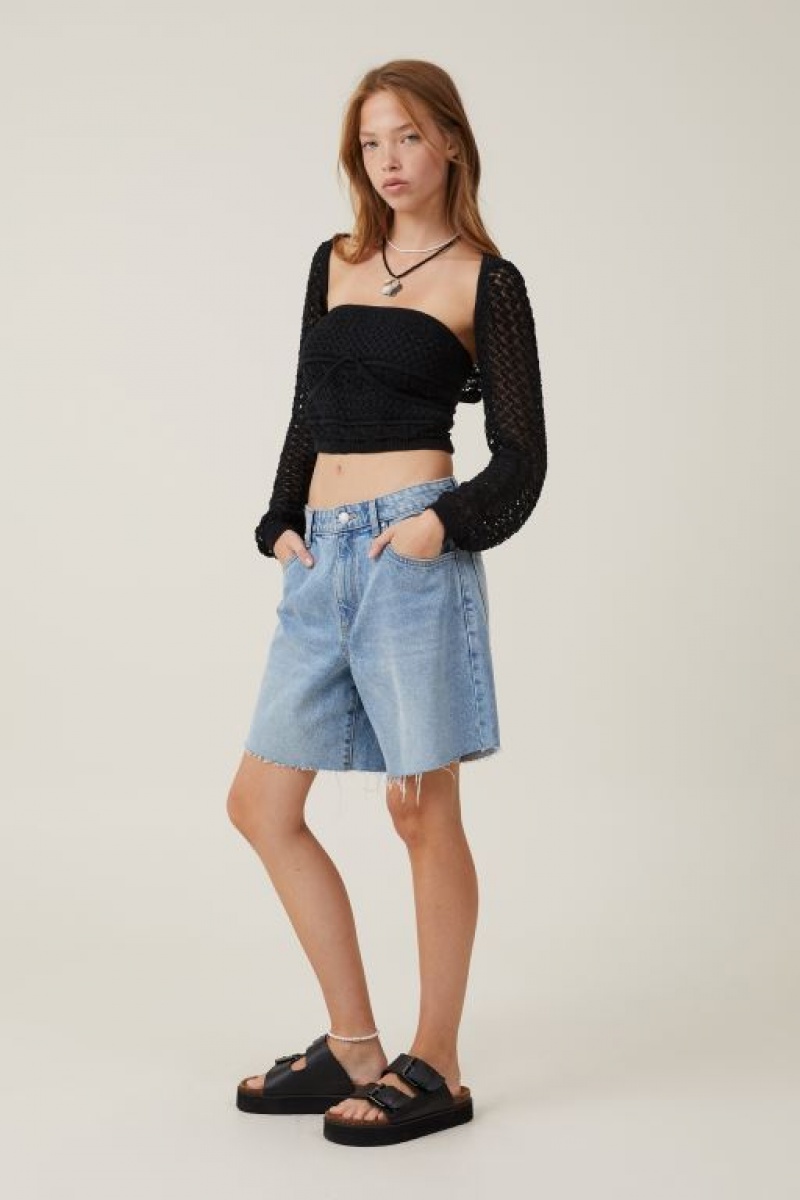 Prendas De Punto Cotton On Jetset Crochet Shrug Mujer Negras | 5spy4hX26zL