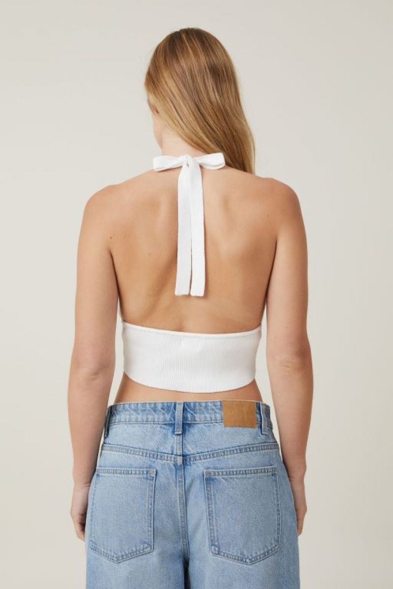 Prendas De Punto Cotton On Pointelle Halter Mujer Blancas | V3i8TU5jCAZ