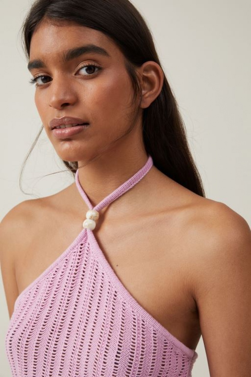 Prendas De Punto Cotton On Summer Crochet Halter Mujer Rosas | 70NDsMw5IaI