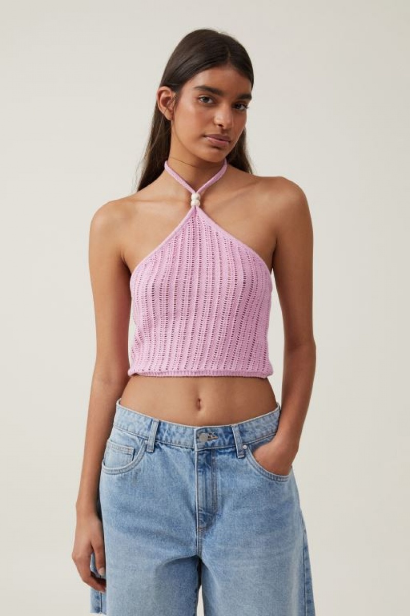 Prendas De Punto Cotton On Summer Crochet Halter Mujer Rosas | 70NDsMw5IaI