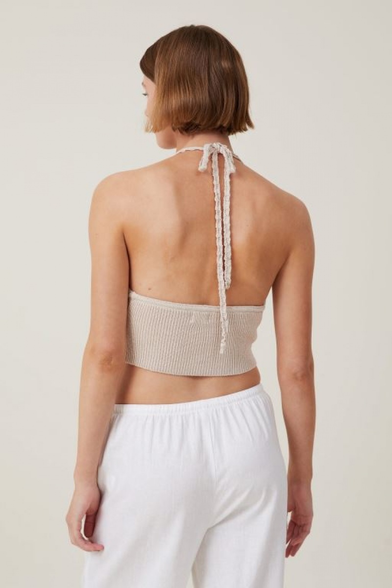 Prendas De Punto Cotton On Sun Set Halter Mujer Gris | WHngmKROXVo