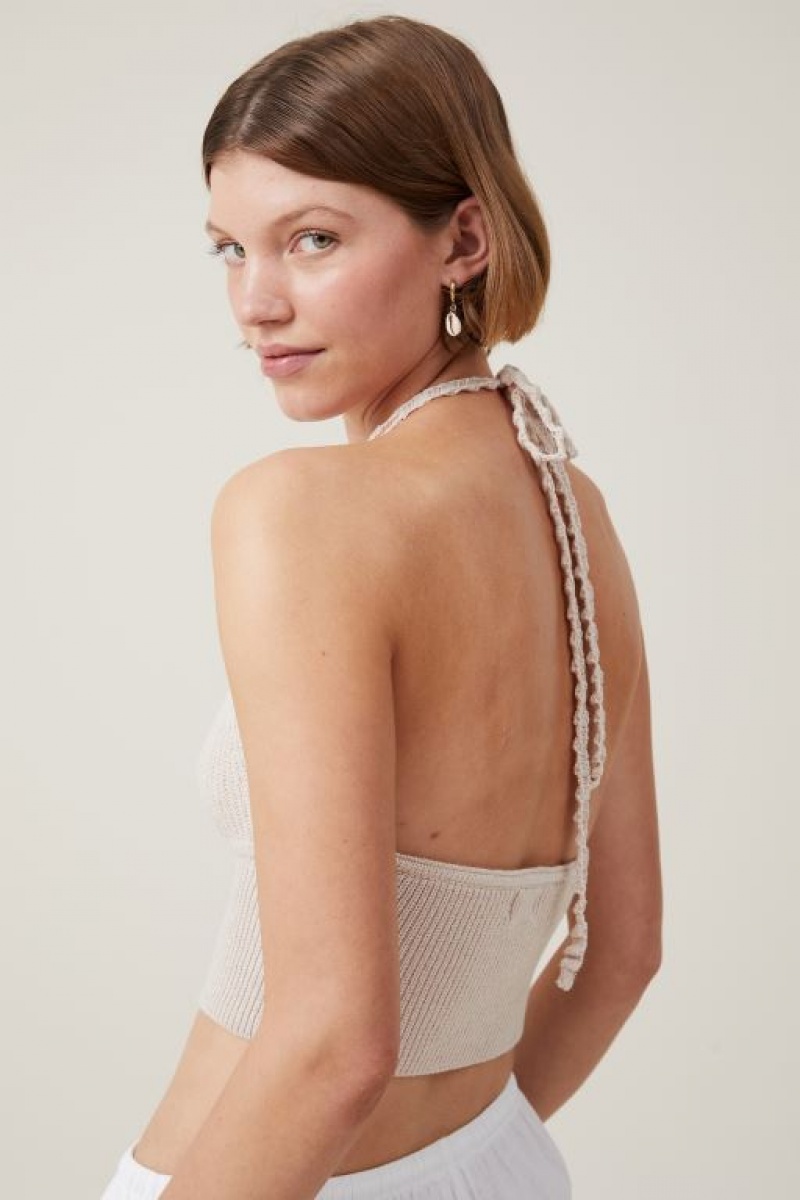 Prendas De Punto Cotton On Sun Set Halter Mujer Gris | WHngmKROXVo