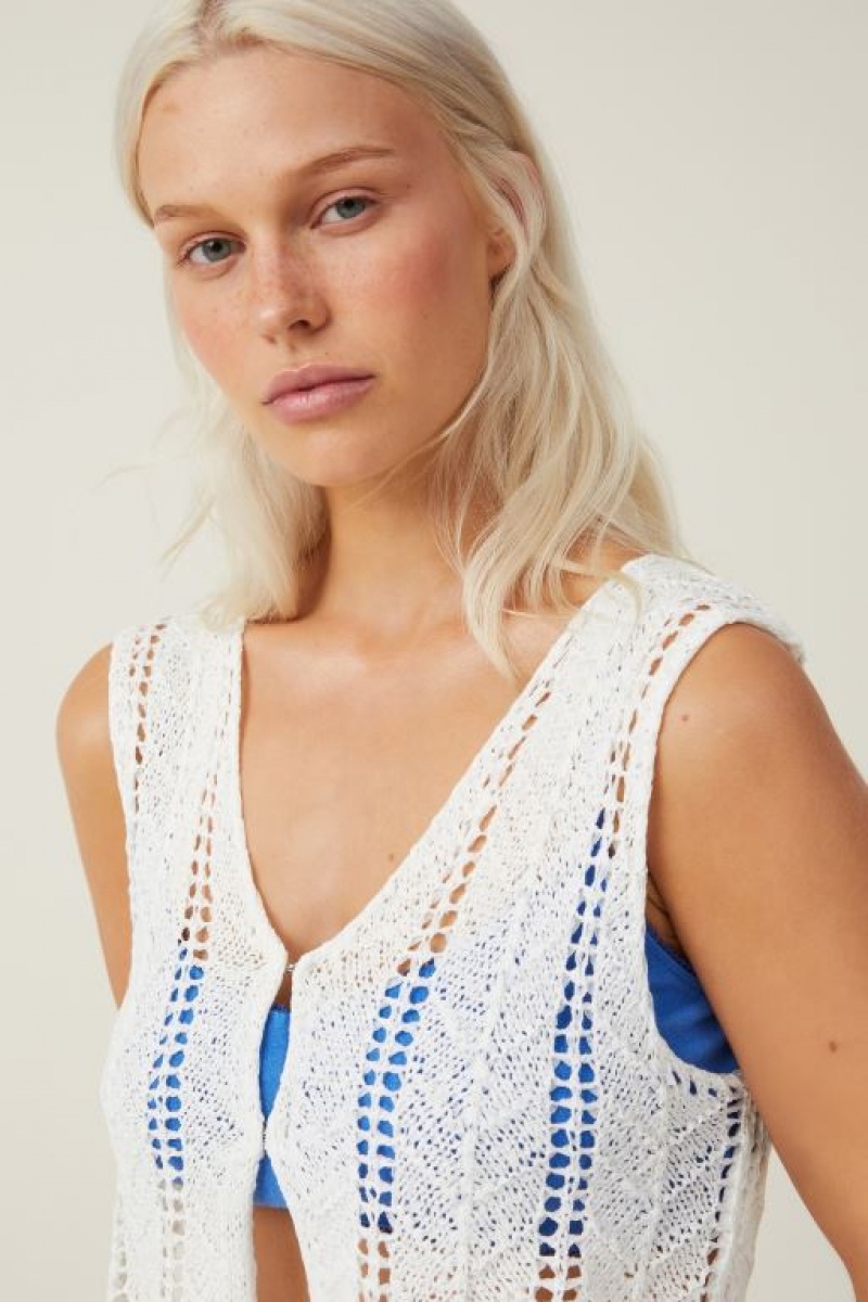Prendas De Punto Cotton On Tape Yarn Vest Mujer Blancas | qPmk8id4Hp5
