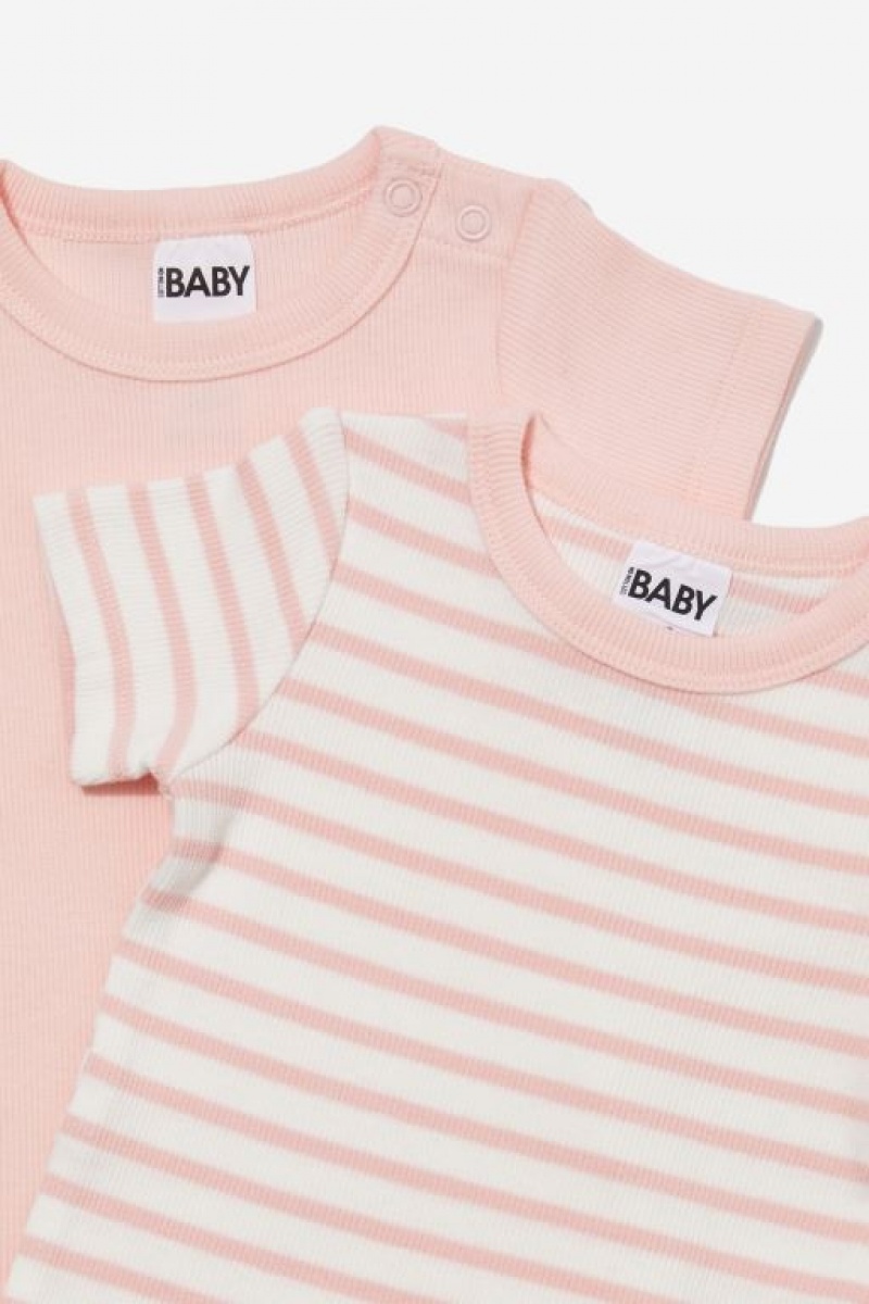 Rompers Cotton On 2 Pack Essentials Corta Sleeve Bubbysuit Bebe Pinky | inTugTKExOt