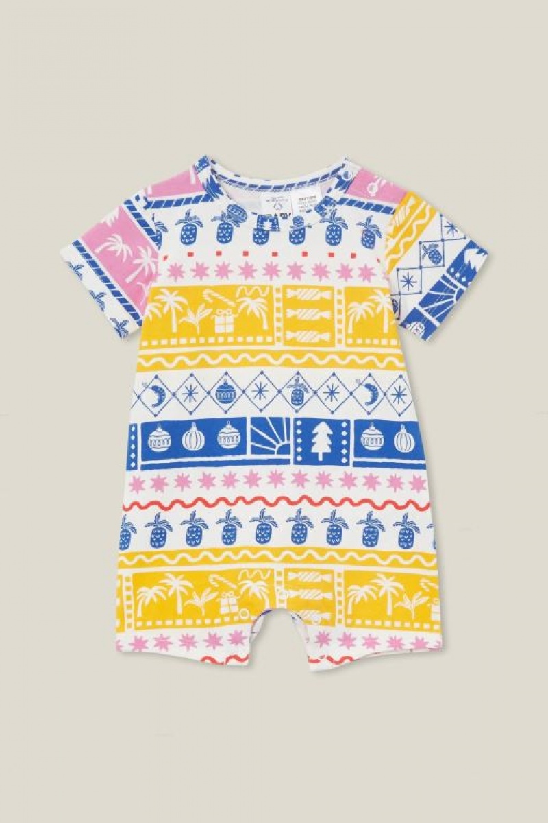 Rompers Cotton On The Corta Sleeve Bebe Amarillo Claro | VHIIzNzBq4E