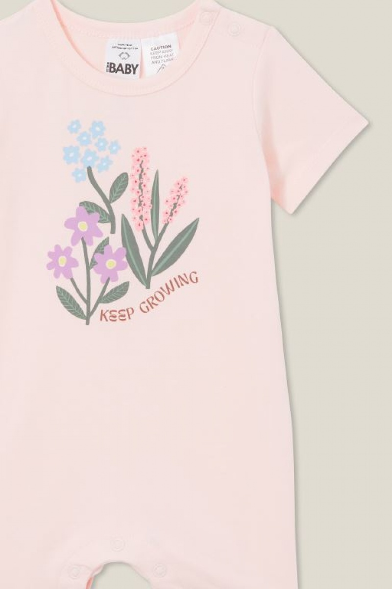 Rompers Cotton On The Corta Sleeve Bebe Rosas | QVdQ3UnAF7U