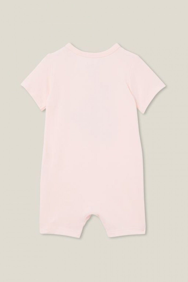 Rompers Cotton On The Corta Sleeve Bebe Rosas | QVdQ3UnAF7U