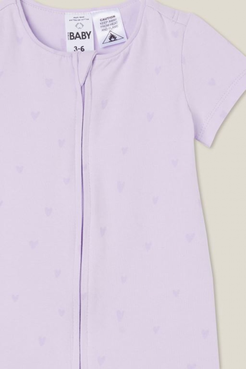 Rompers Cotton On The Corta Sleeve Zip Bebe Moradas | olbb6Qb3M4H