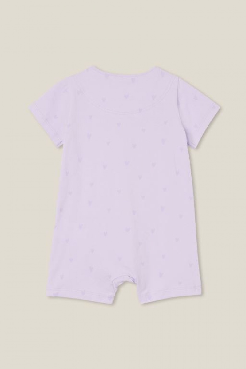 Rompers Cotton On The Corta Sleeve Zip Bebe Moradas | olbb6Qb3M4H