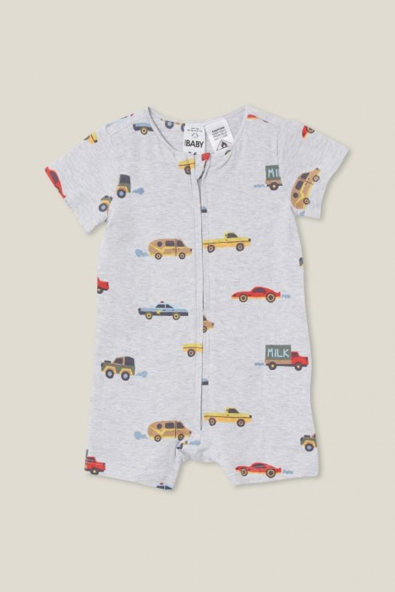 Rompers Cotton On The Corta Sleeve Zip Bebe Cloud | tkmank0g9n3