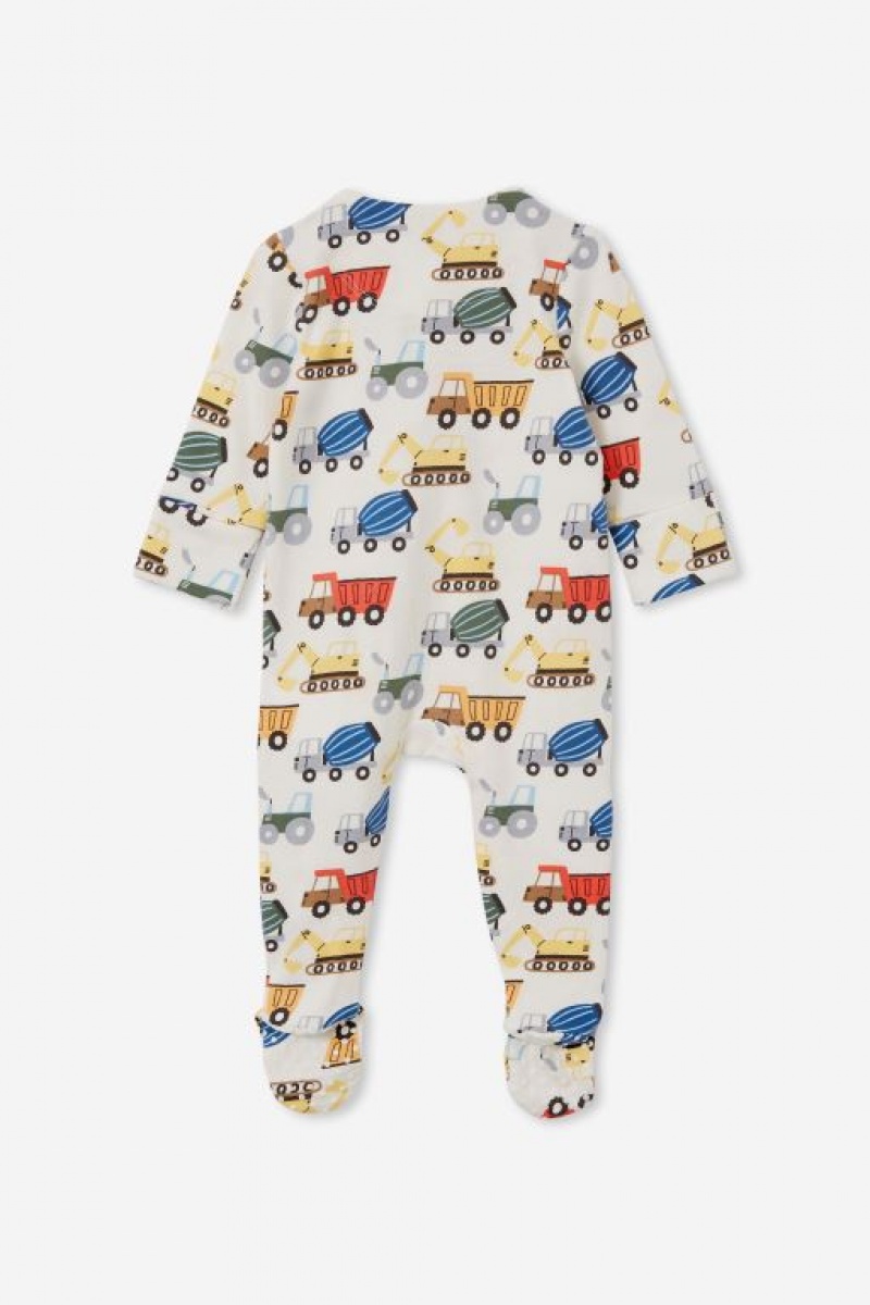Rompers Cotton On The Long Sleeve Zip Bebe Amarillo Claro | 8FZOclR5Ljh