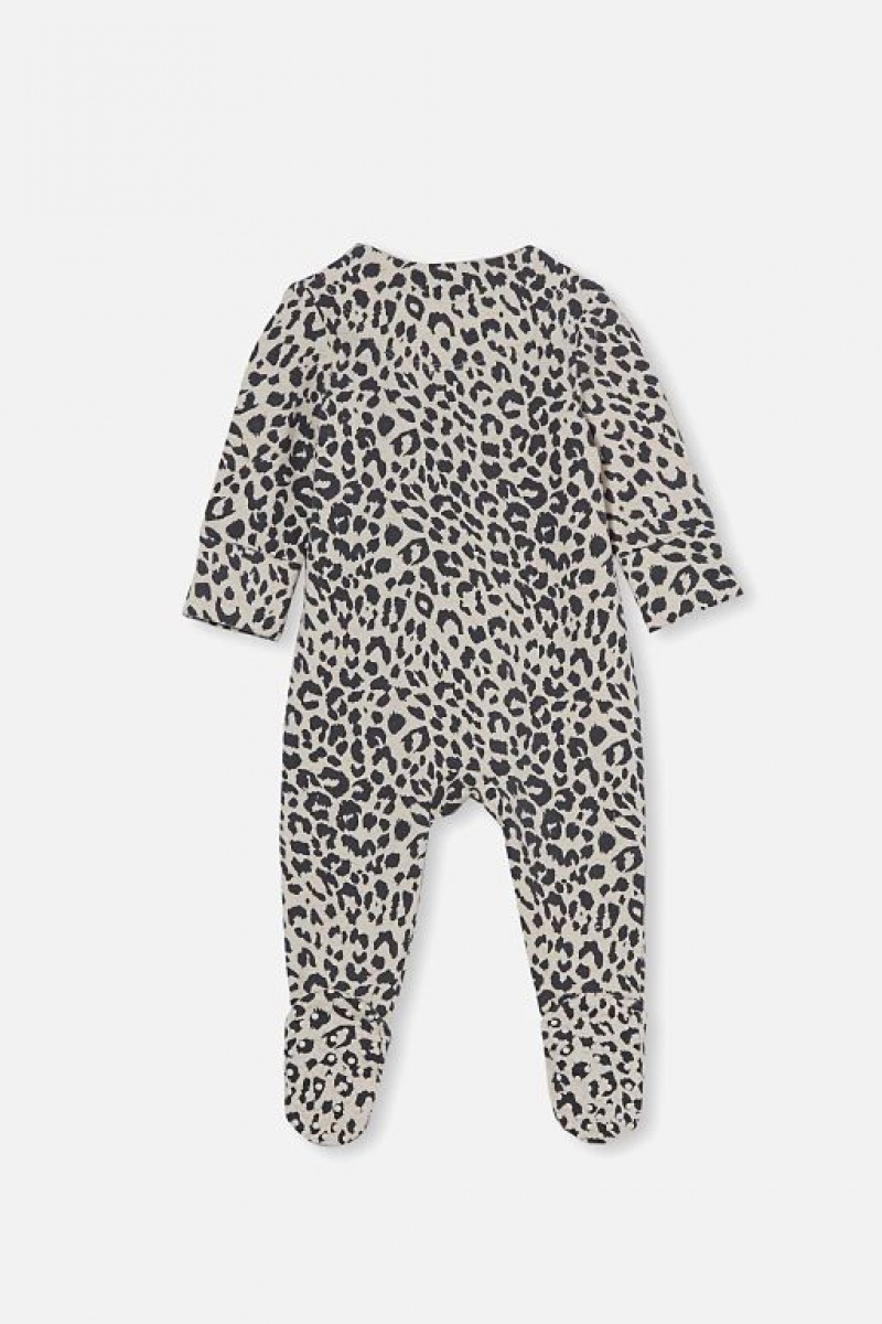 Rompers Cotton On The Long Sleeve Zip Bebe Caramel | QaFSPi2vBb0
