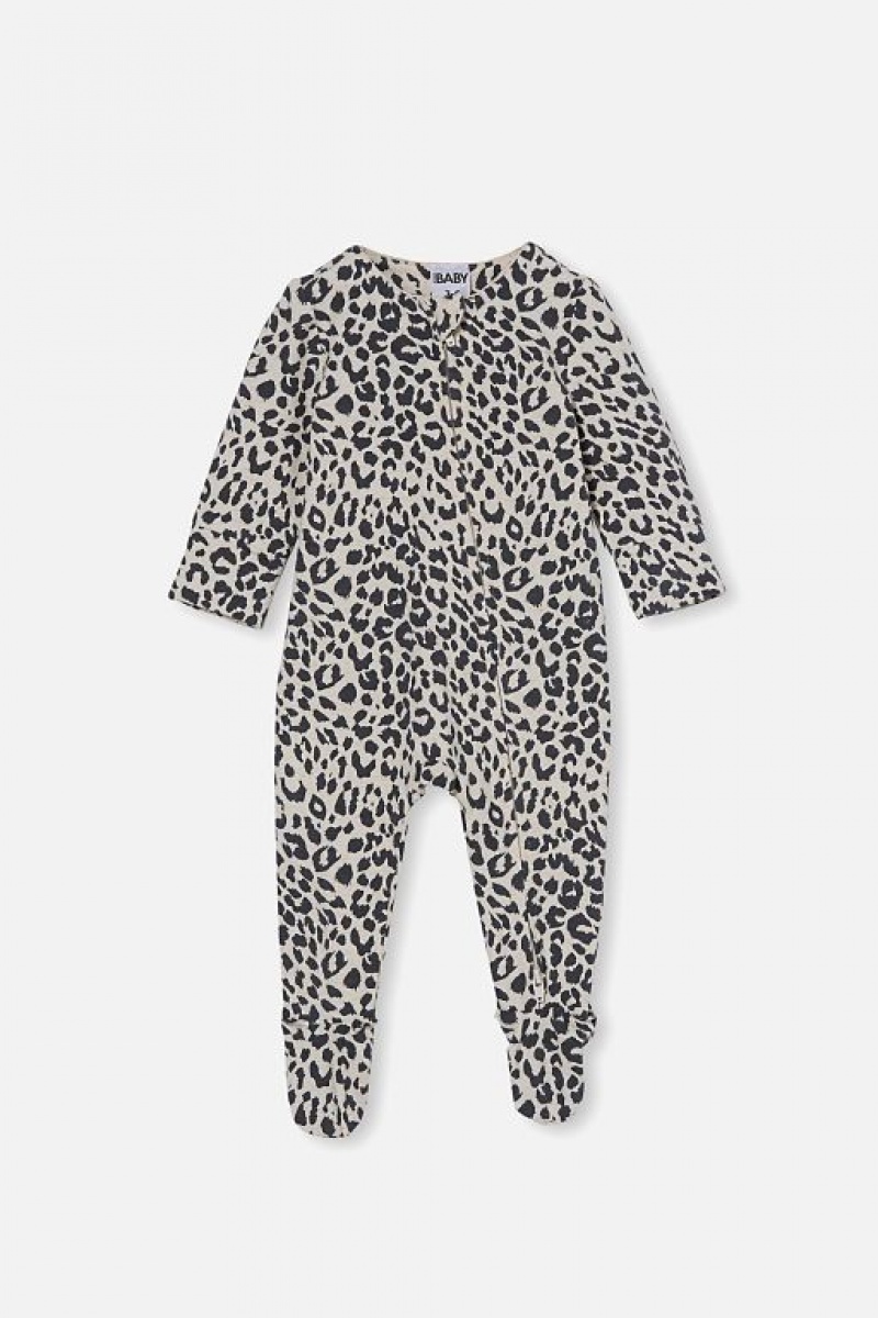 Rompers Cotton On The Long Sleeve Zip Bebe Caramel | QaFSPi2vBb0