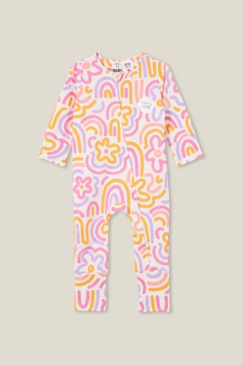 Rompers Cotton On The Long Sleeve Zip Footless Bebe Amarillo Claro | 79MJ0hvdkjY